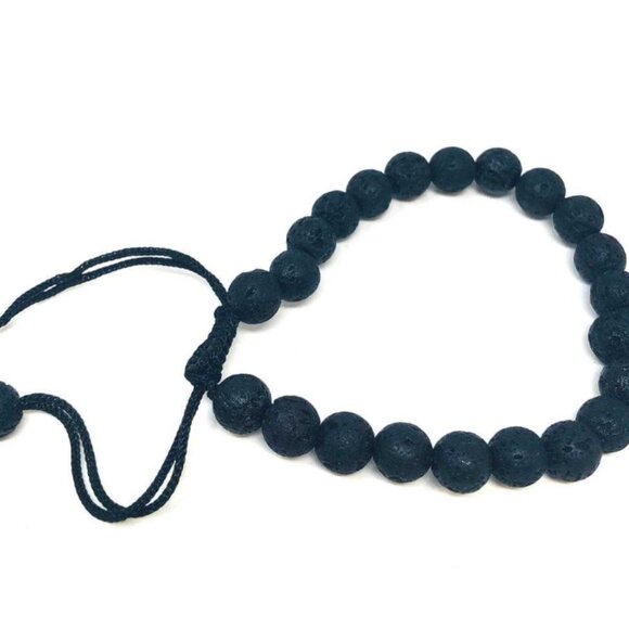 Handmade Lava Bead Bracelet: Natural Stone Adjustable Bracelet - NEW - Picture 2 of 4